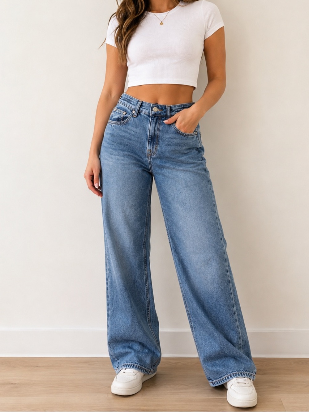 Aeropostale Light Blue Wide-Leg High-Rise Jeans